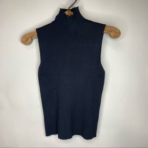 Zara Black Turtleneck Sleeveless Sweater Small
